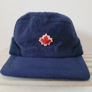 Vintage Thick Navy Cap with Maple Leaf